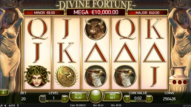 Игровой интерфейс Divine Fortune 10